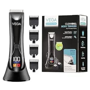 VEGA Cleanball Full Body Trimmer for Men|Private Parts, Pubic Hair, Balls, Manscaping, Body Multi-Purpose|IPX5 Waterproof|No Nicks or Cuts|90 Min Non-Stop Runtime|Fast Charge, 2 Year Warranty, VHTH-33 at ₹999 – Amazon