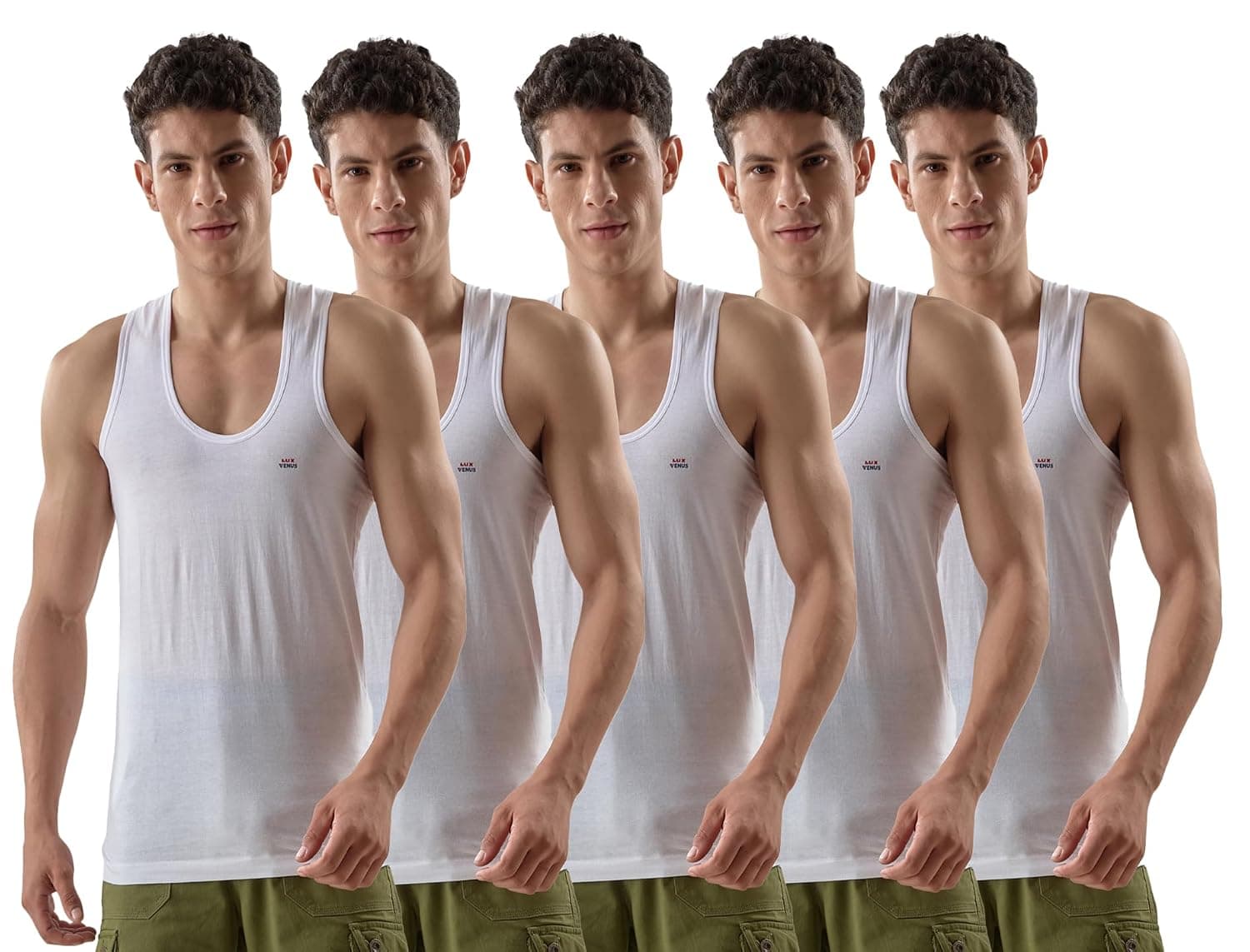 LUX VENUS Vest for Men White | 100% Cotton | Pack of 5 at ₹305 – Amazon