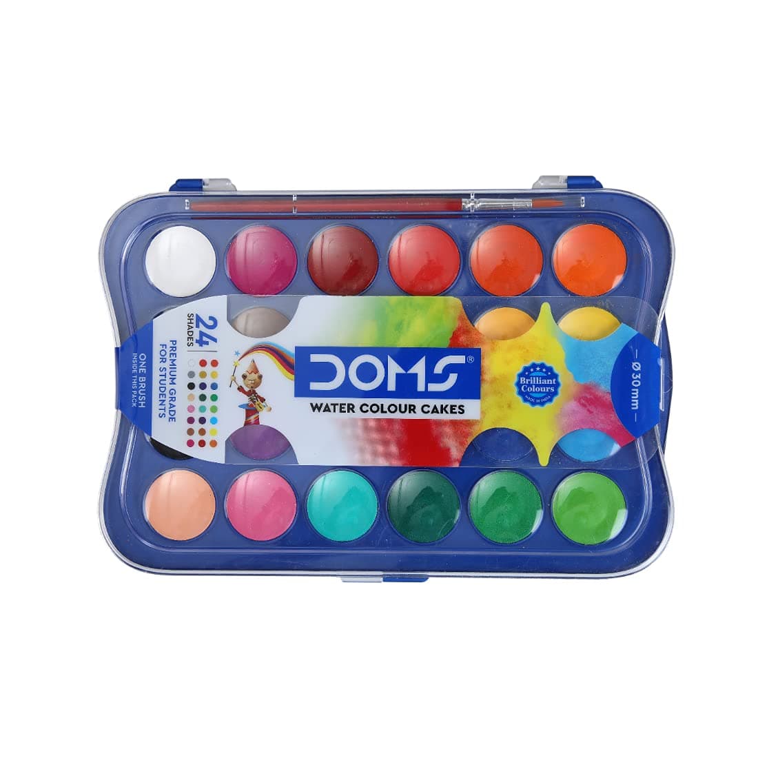 Doms 24 Shades 30mm Water Colour Cakes | Easy To Use Palette Lid | Organic Rich Colour Pigments | Free Brush Inside | Non-Toxic & Safe For K at ₹120 – Amazon