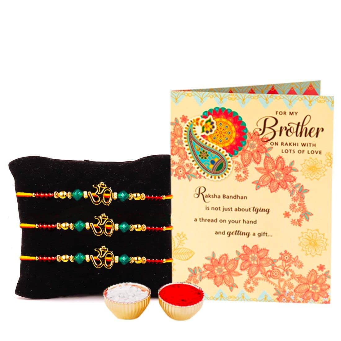 ARCHIES Rakhi Collection for Rakshabandhan | Rakhi for Brother | Rakhi for Bhaiya and Bhabhi | Rakhi Combo Gift Hamper (OM Design Rakhi) at ₹58 – Amazon