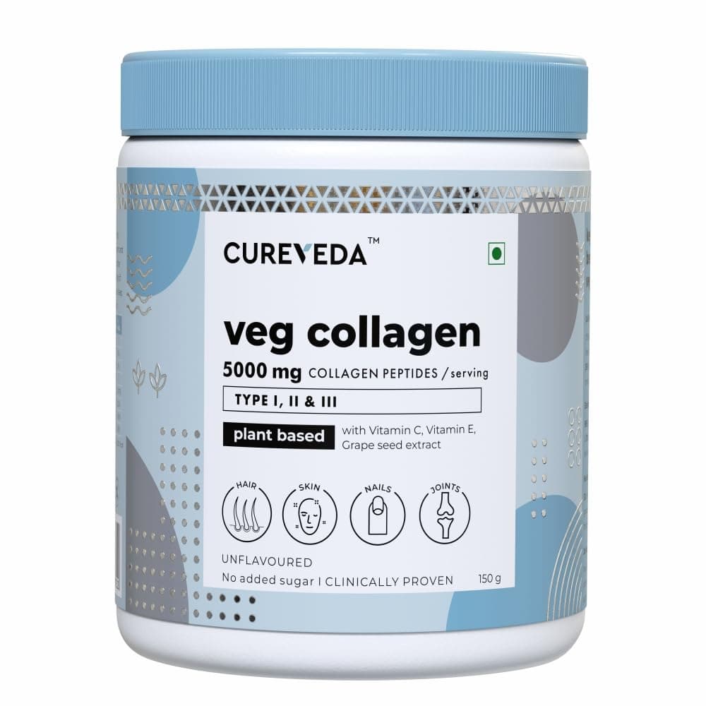 GRAB : Cureveda Veg Collagen 5000mg - Unflavoured, 150g . at ₹250 – Amazon