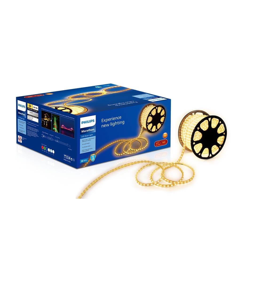 PHILIPS Marathon LED Rope Light 50 Meter, 72 LEDs/M | Waterproof Flexible Decorative Light | Ideal for Home Decoration, Festivals, Balcony, at ₹3998 – Amazon