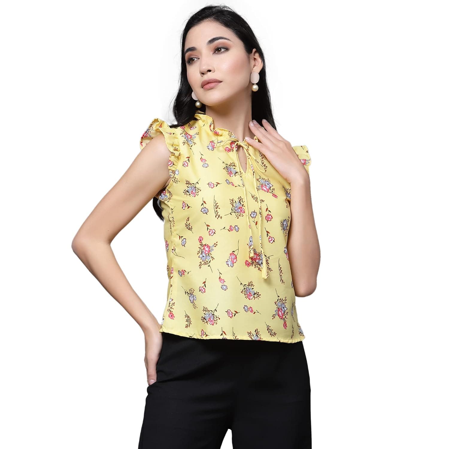 OOMPH! Women's Crepe Floral Relaxed Fit Shirt at ₹143 – Amazon