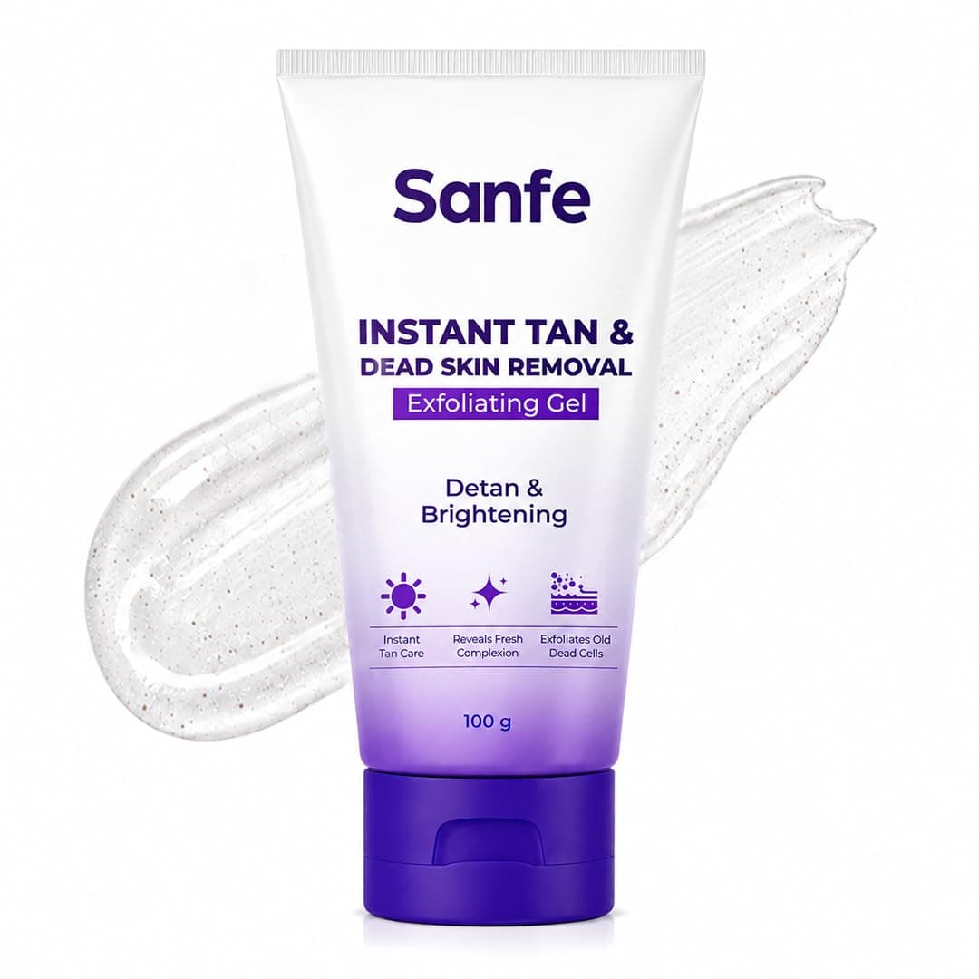 Sanfe Instant Tan & Dead Skin Removal Exfoliating Gel | AHA Exfoliating Gel | Removes Tan, Dead Skin & Impurities | Brightening & Smooth | S at ₹169 – Amazon