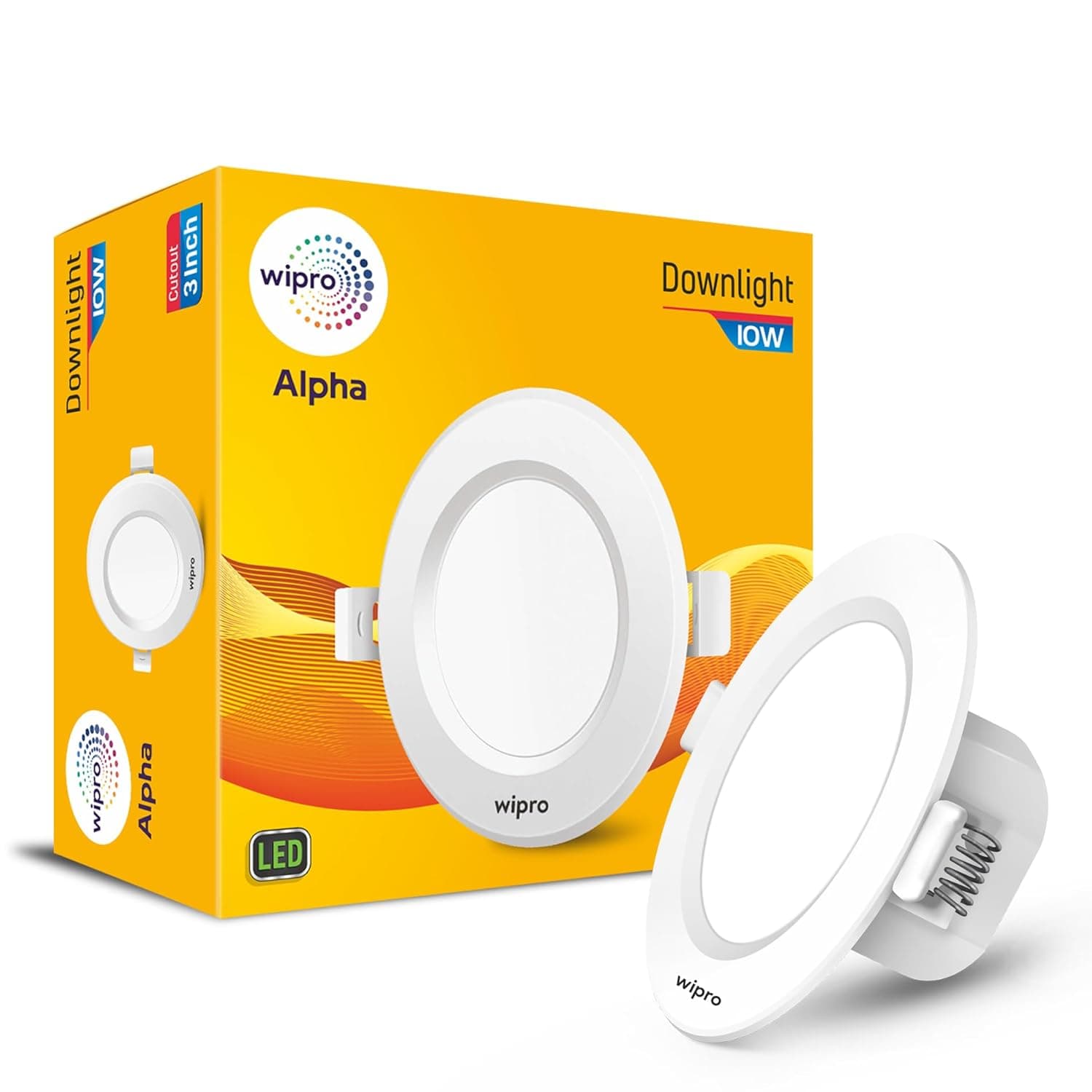 wipro Polycarbonate Alpha 10W Round Downlight Junction Box | Green | Glare-Free Design | Recessed Down Light For False Ceiling | Cutout - 3 at ₹144 – Amazon
