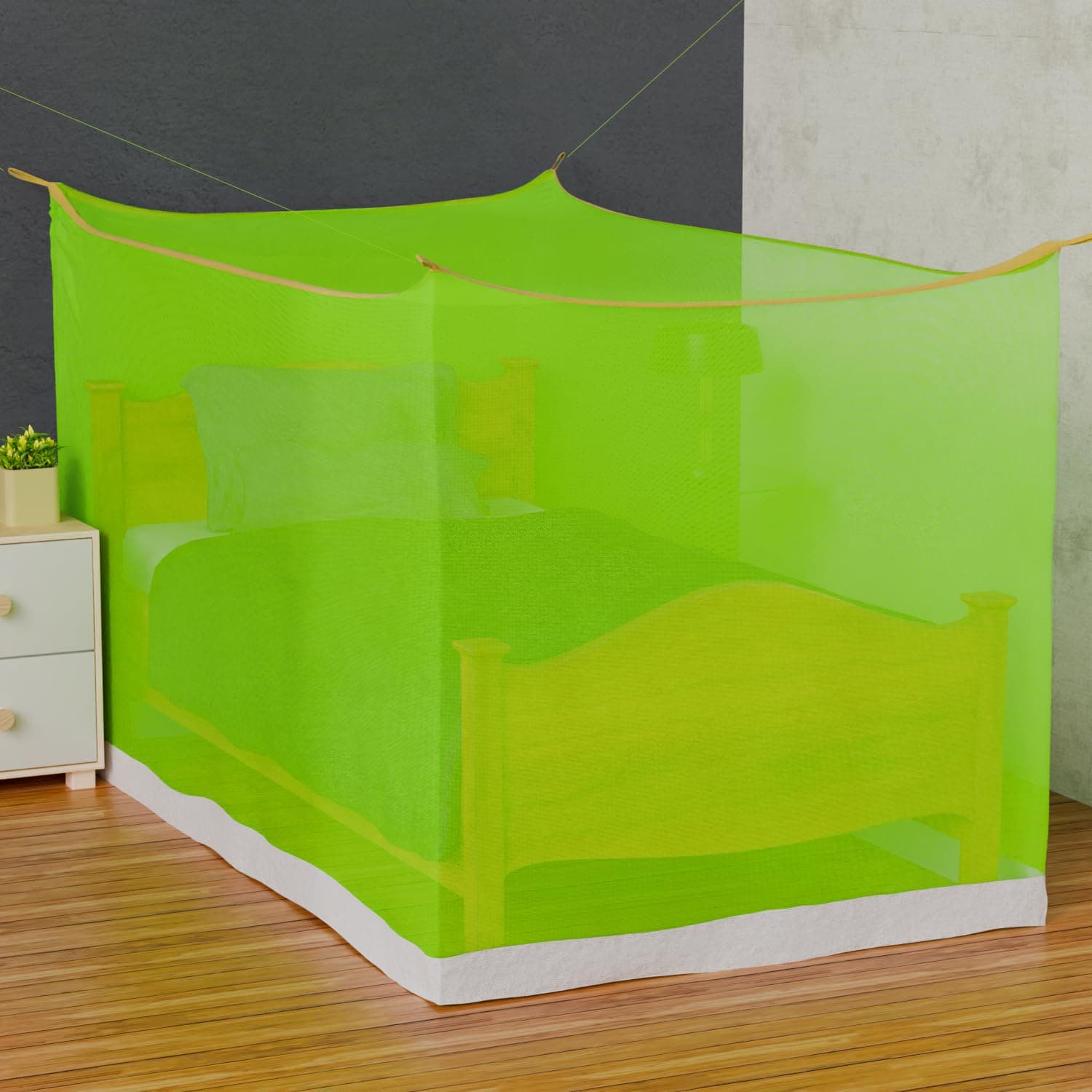 Oriley Mosquito Net Single Bed Soft Diamond Jali Canopy Bug Netting for Baby Adults Camping Screen House (Green, 3.25 x 6.5 Feet) at ₹242 – Amazon