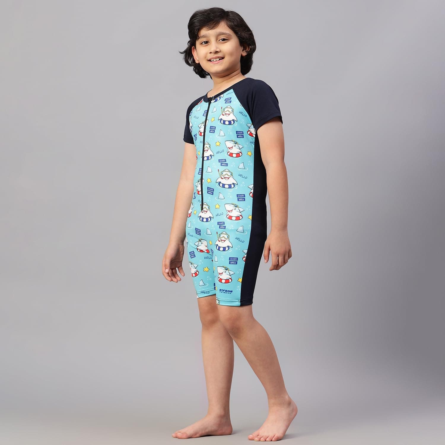 Viva Swimming OKSS-359 Swimwear Suit, Half Sleeves 1 Piece Swimming Wear, Swimming Costume for Kids for Swimming, Diving, Cycling, Aerobics at ₹110 – Amazon