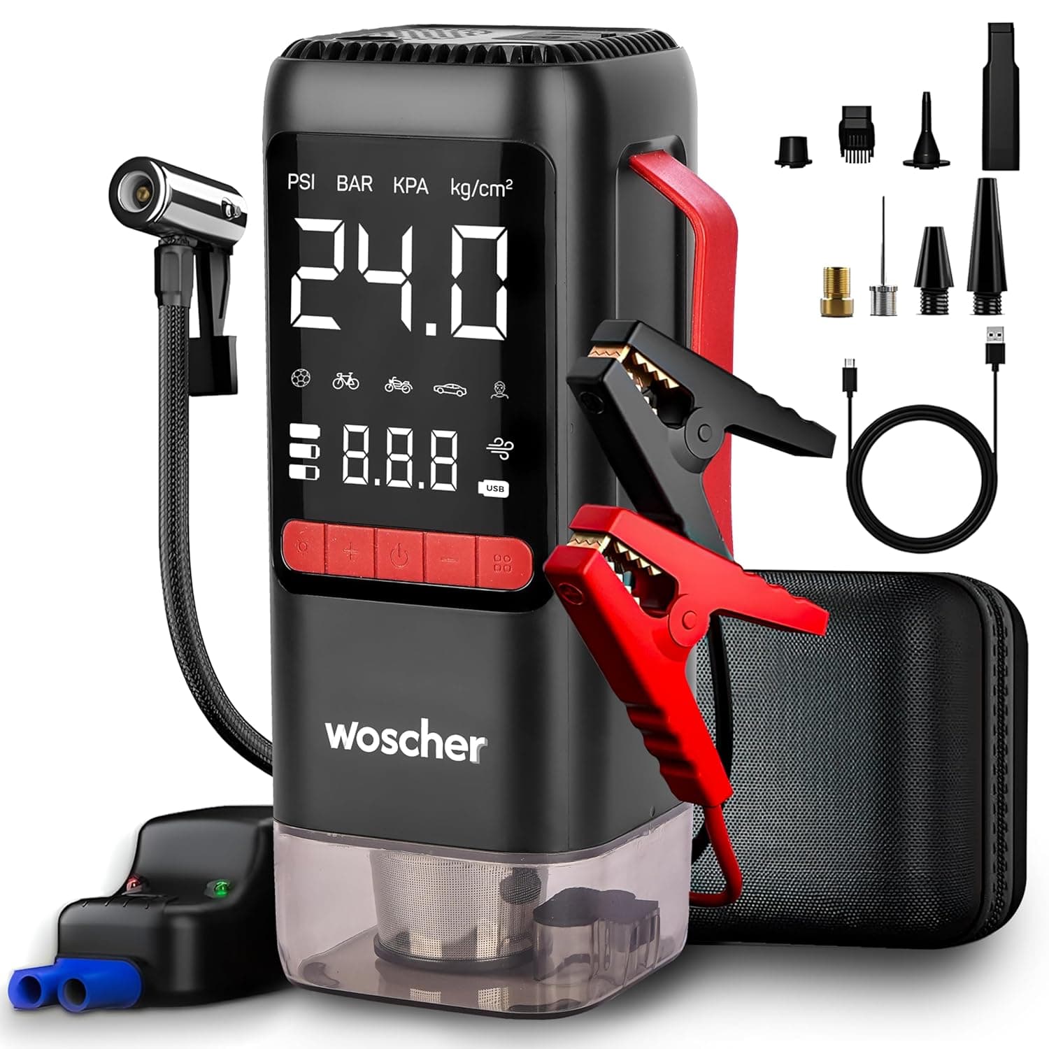 Woscher 6 In 1 Battery Jump Starter For Car + Coupon. – Amazon