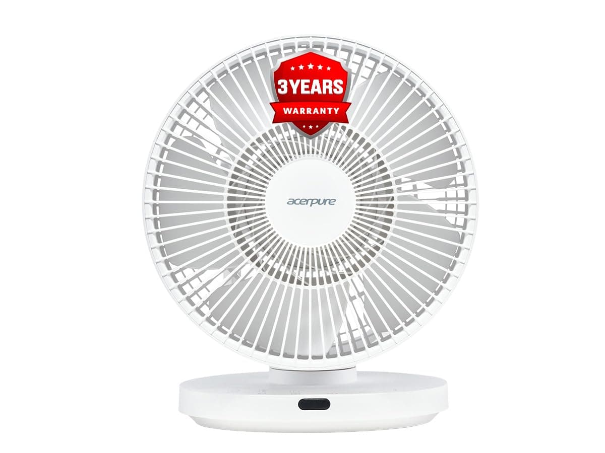 Acerpure Cozy F3 Table Fan with Air Circulator |3years warranty| Energy efficient BLDC motor|Remote control|3D airflow technology |Swing mod at ₹2499 – Amazon
