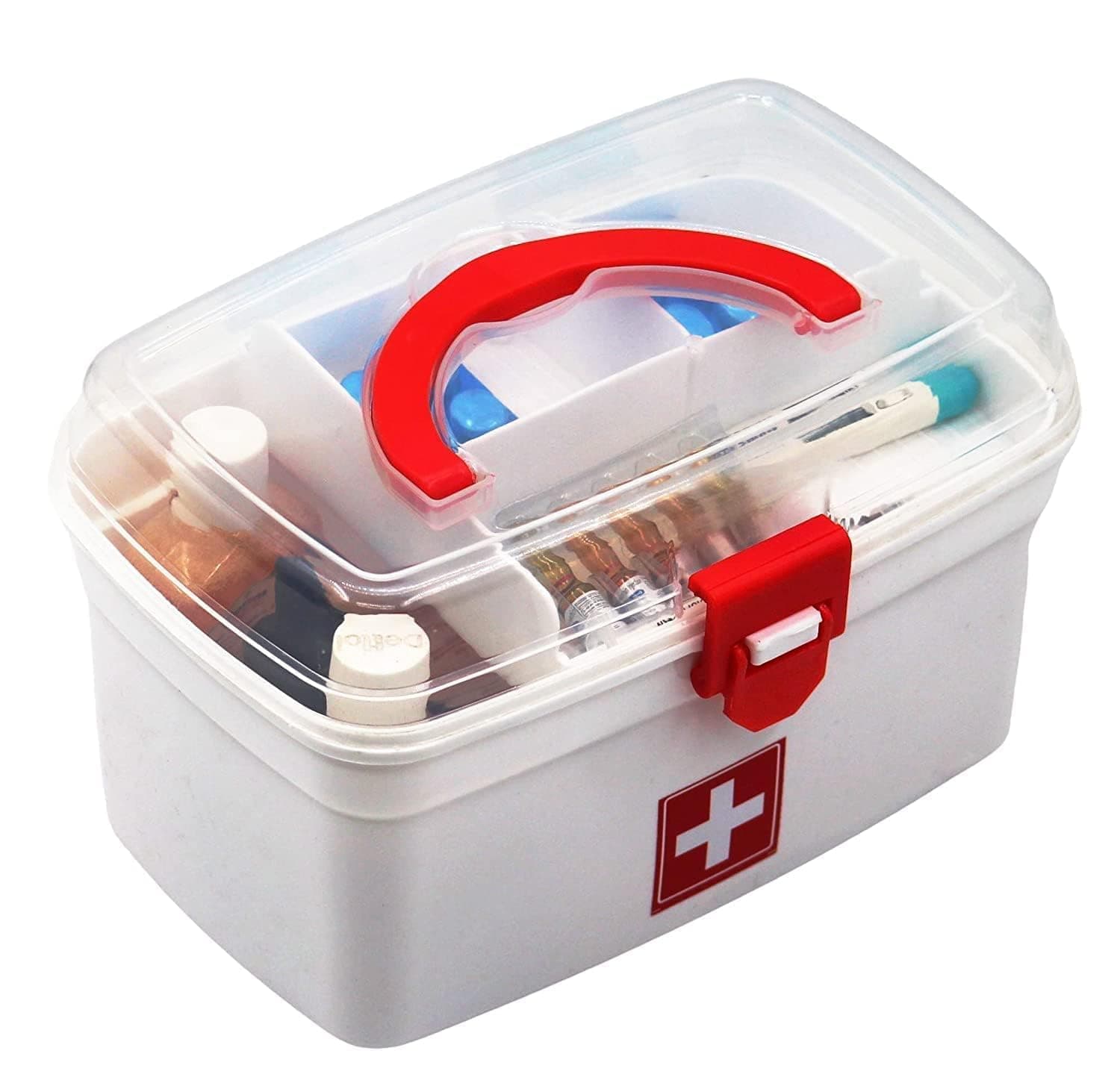 MARKWELL Plastic Rectangular Medicine Box, Medical First Aid Multi-Purpose Storage With Handle at ₹169 – Amazon