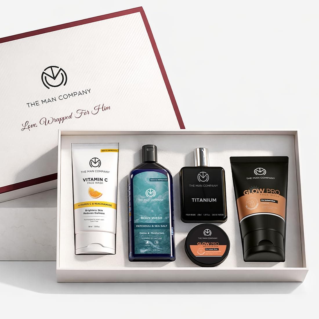 The Man Company Men's Grooming Kit - Unforgettable Him | Premium Men's Grooming Gift Set | Cleanses & Moisturises - Set of 5 | Anniversary g at ₹919 – Amazon