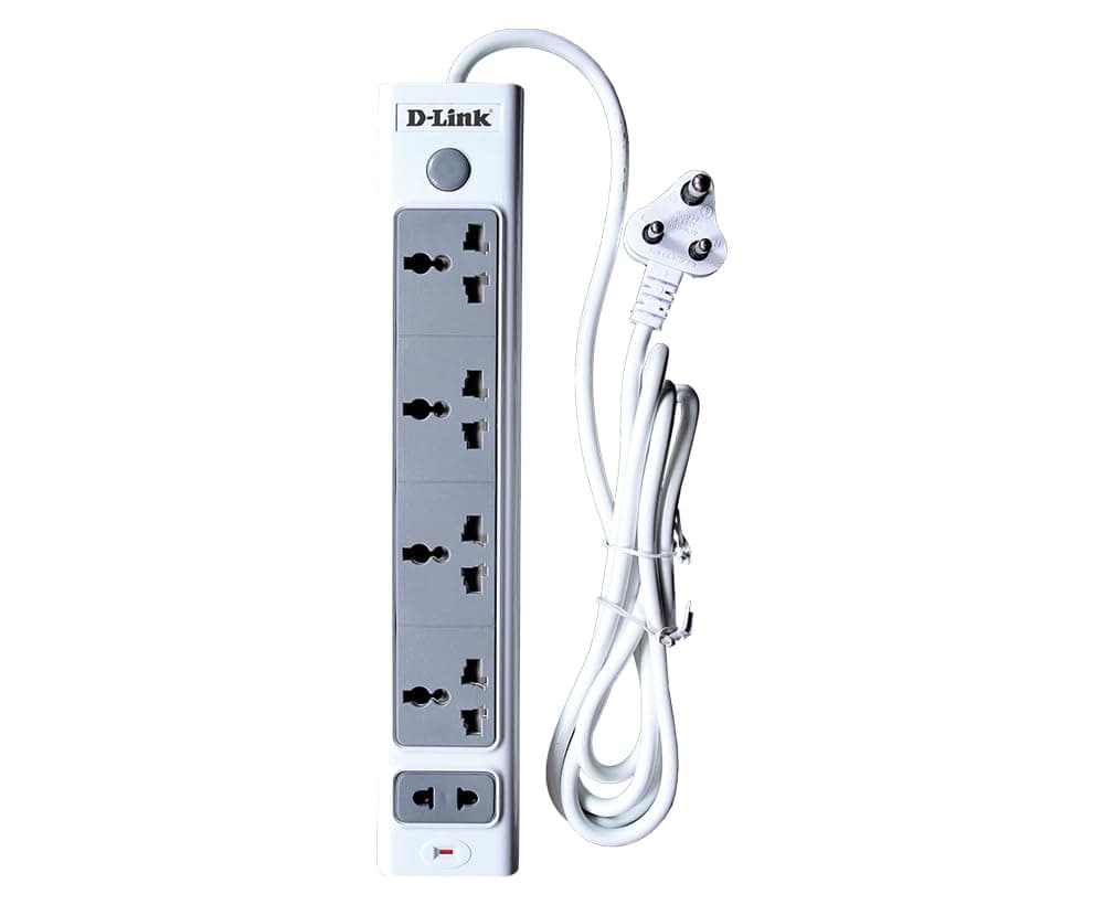 D-Link 4+1 Universal Socket Power Strip with 2M Heavy-Duty Copper Cable | Smart Fuse with Surge & Overload Protection | Flame-Retardant, Chi at ₹499 – Amazon