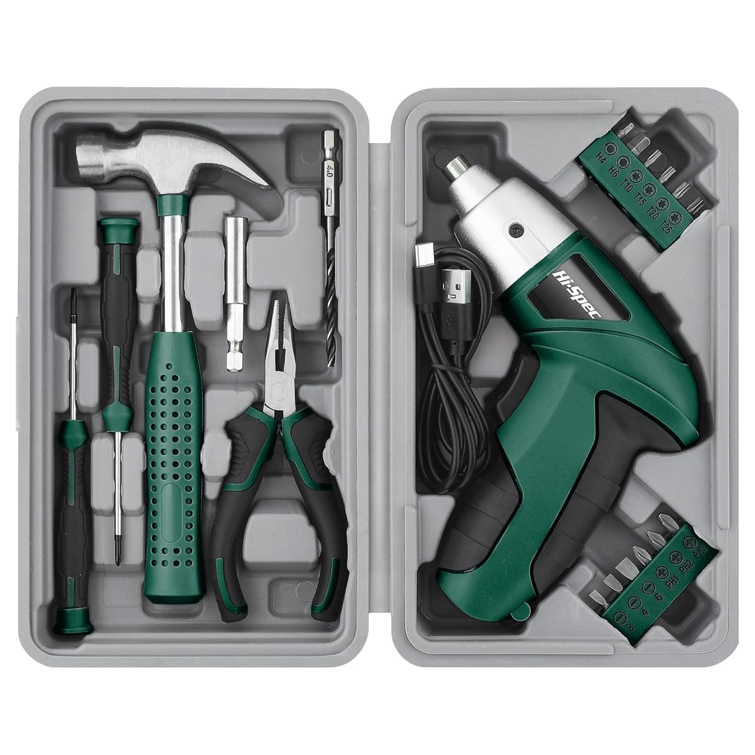 Hi-Spec Cordless Electric Screwdriver, Power Screw Driver Set with Pink Compact Tool Kit for Small Repair and Maintenance- Ideal Housewarmin at ₹1999 – Amazon