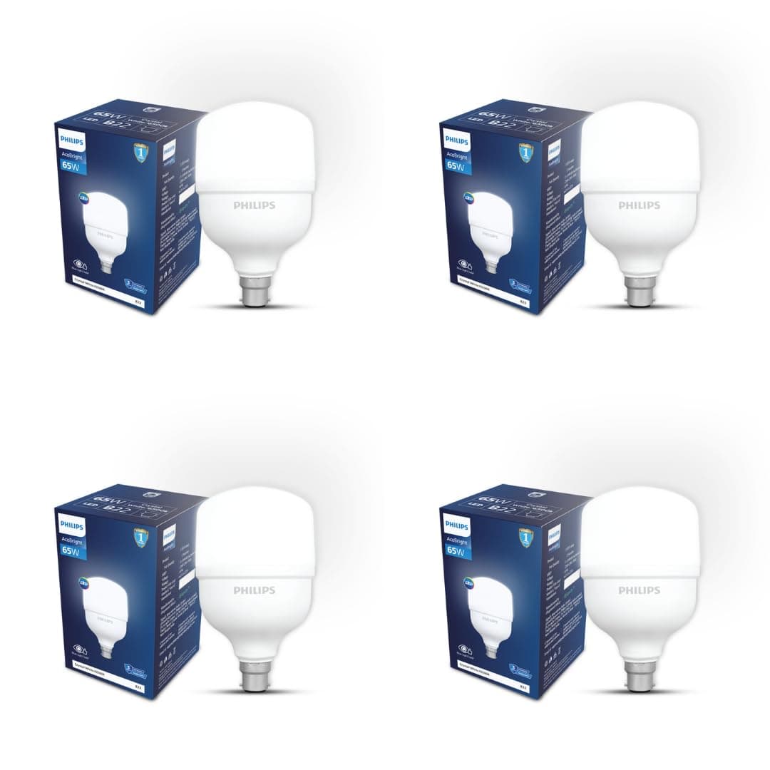 Philips AceBright 65W LED Bulb | 5200 Lumens High Brightness | B22 Base | Energy Efficient Lighting for Home & Commercial Use | Cool DayLigh at ₹1616 – Amazon