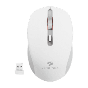 ZEBRONICS Zeb - JAGUAR (WHITE WITH GREY) Ambidextrous Optical Mouse High Precision, 4 Buttons, Plug & Play at ₹329 (72% Off) – Flipkart